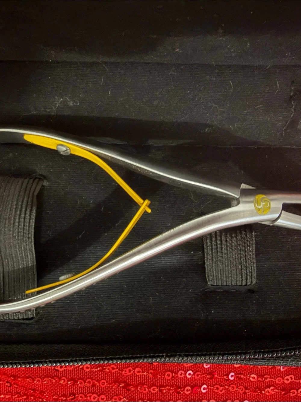 Compact Black Heat-Tool Travel Case with Yellow Logo